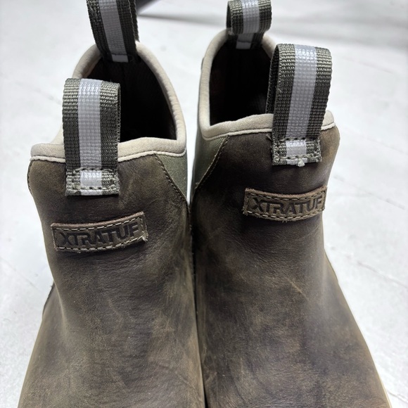 XTRATUF Leather Ankle Deck Boots Green Size 8 - Picture 7 of 10